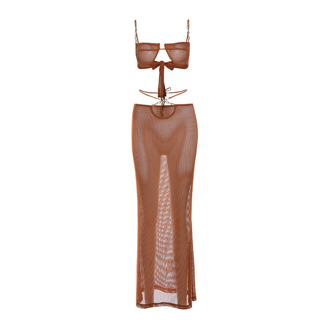 See-Through Bikini Skirt Set
