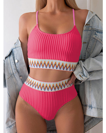 Textured High Waist Bikini