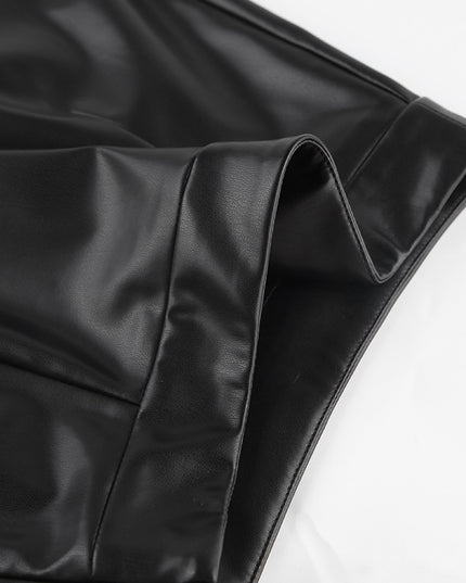 Leather Slit High Waist Skirt