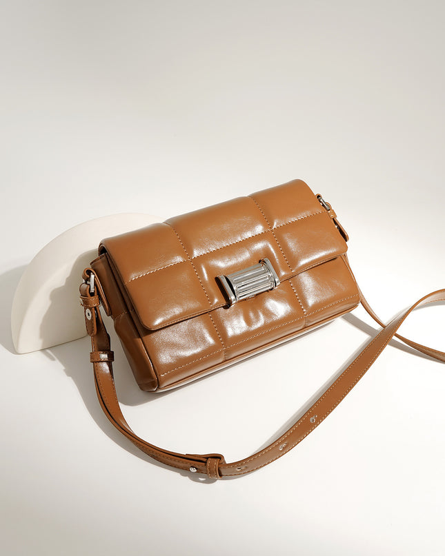 Soft Leather Square Shoulder Bag