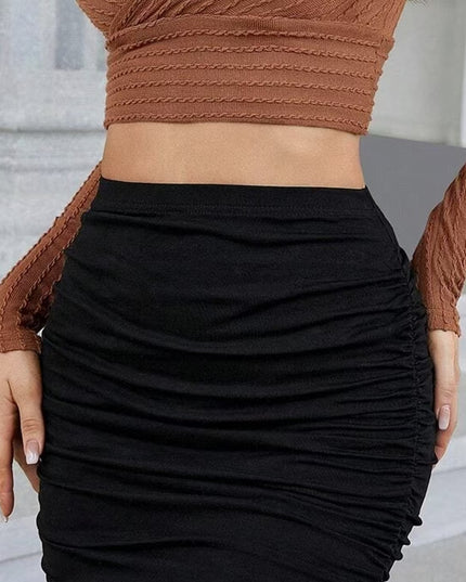 Solid Color Tight Pencil Skirt