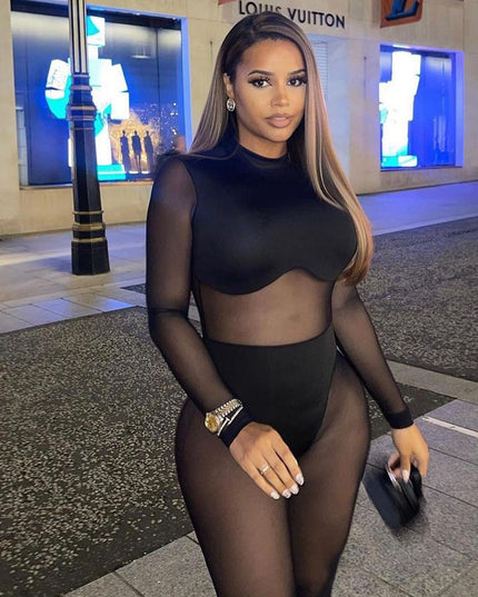 Mesh See Through Jumpsuit