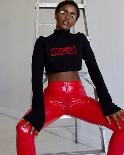PU Glossy Zip Pants