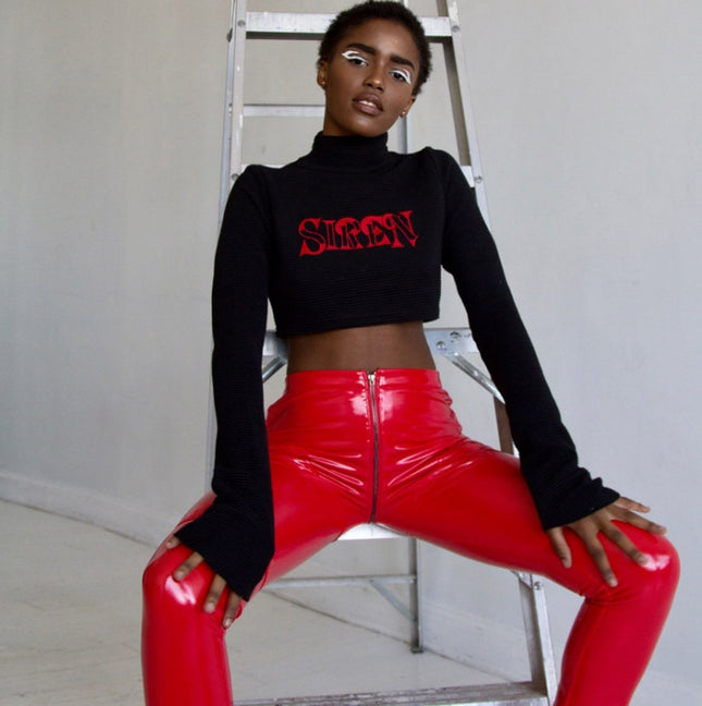 PU Glossy Zip Pants