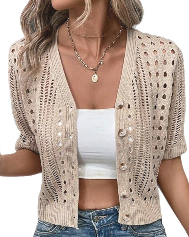 Knitted Cutout Cardigan Jacket