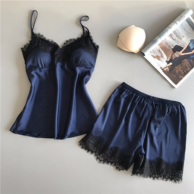 Ribbon Silk Pajama Set