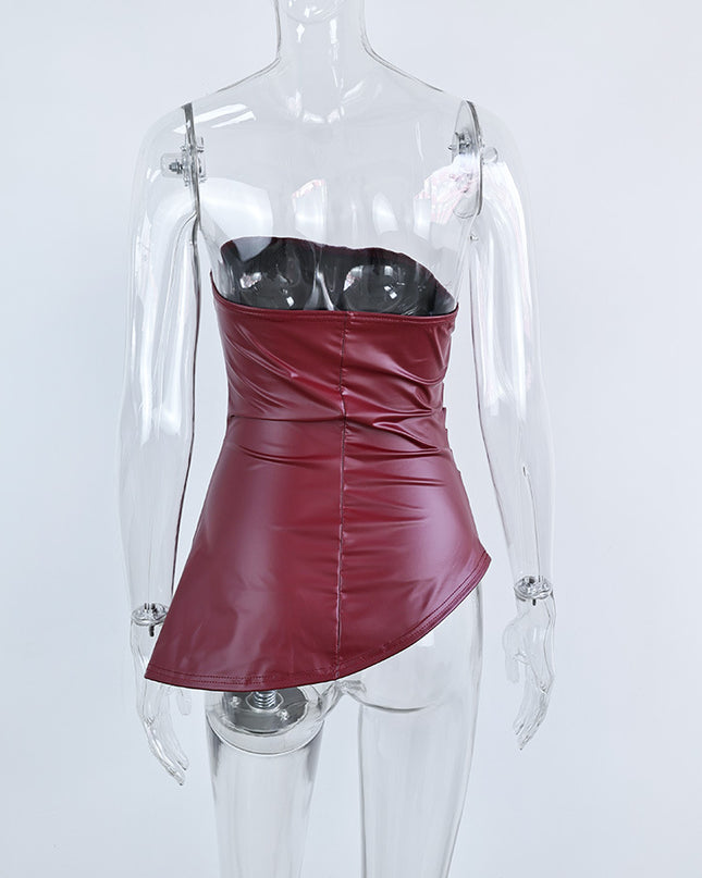 Strapless Leather Top
