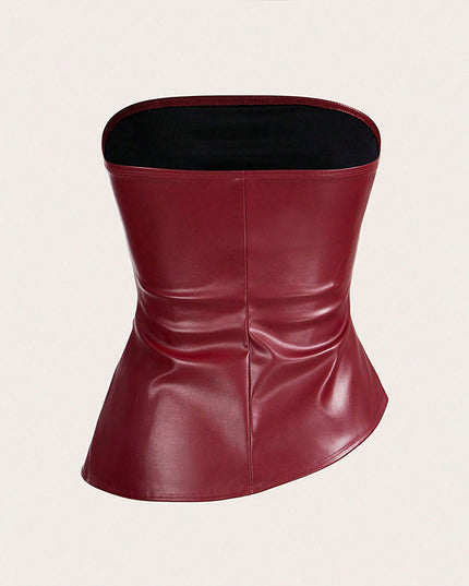 Strapless Leather Top