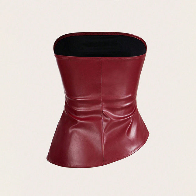 Strapless Leather Top