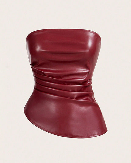 Strapless Leather Top