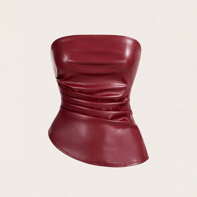Strapless Leather Top