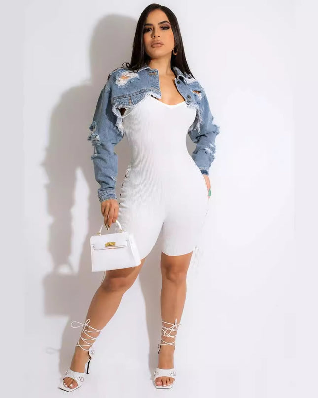 Short Washed Denim Jacket