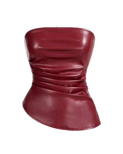 Strapless Leather Top