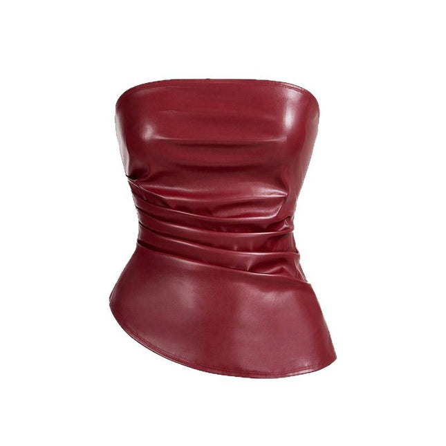 Strapless Leather Top