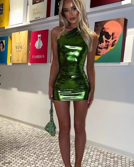 Asymmetric Metallic Dress