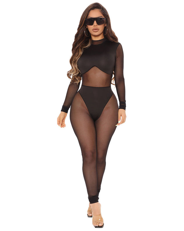 Mesh See Through Jumpsuit