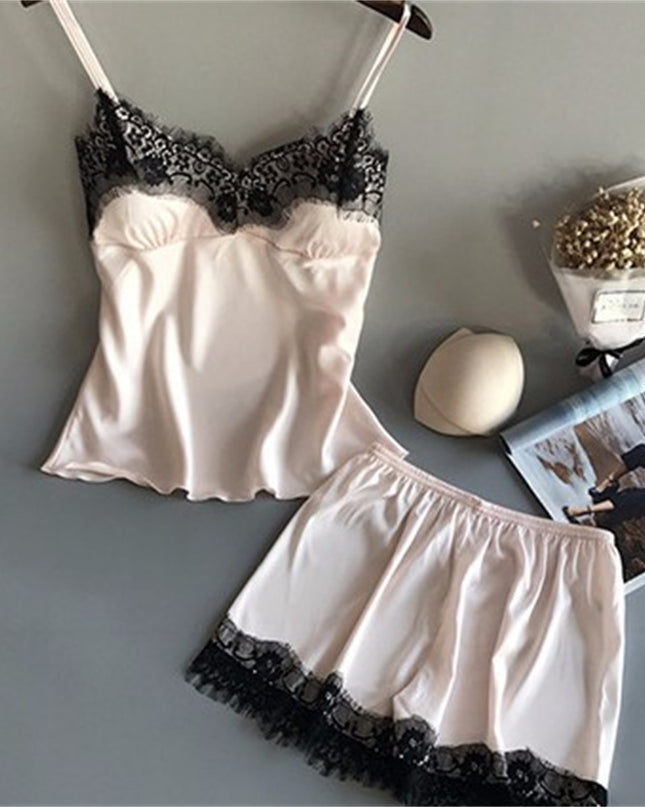Ribbon Silk Pajama Set