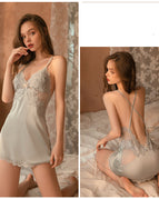 Blue / Nightdress and T pants / L