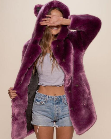 Faux Fur Hooded Coat