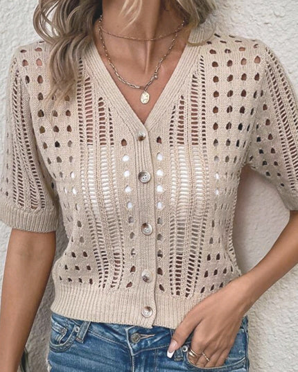 Knitted Cutout Cardigan Jacket