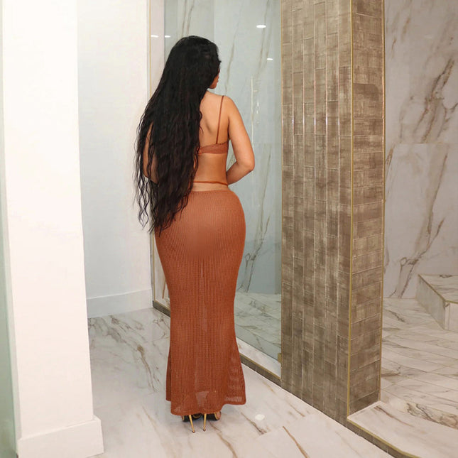 See-Through Bikini Skirt Set
