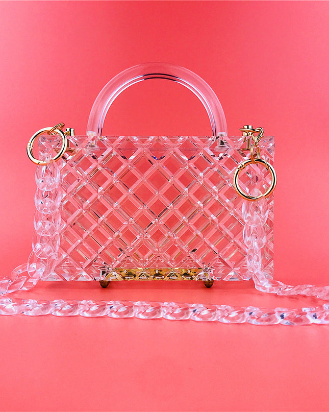 Transparent Checkered Acrylic Bag