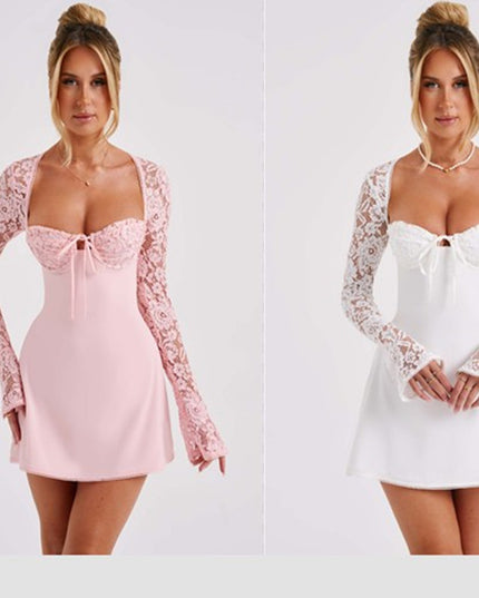 Y2K Lace Long Sleeve Dress