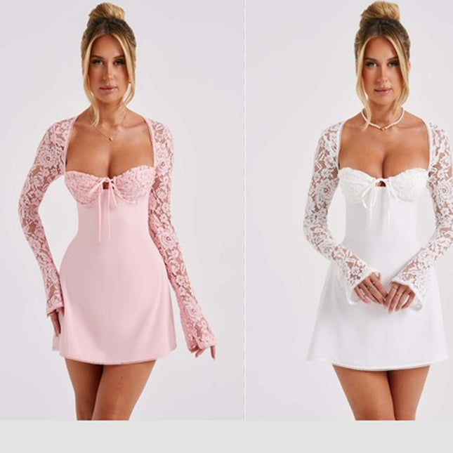 Y2K Lace Long Sleeve Dress