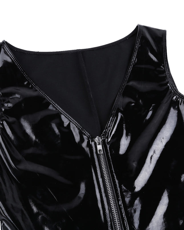 Black Shiny Bodysuit