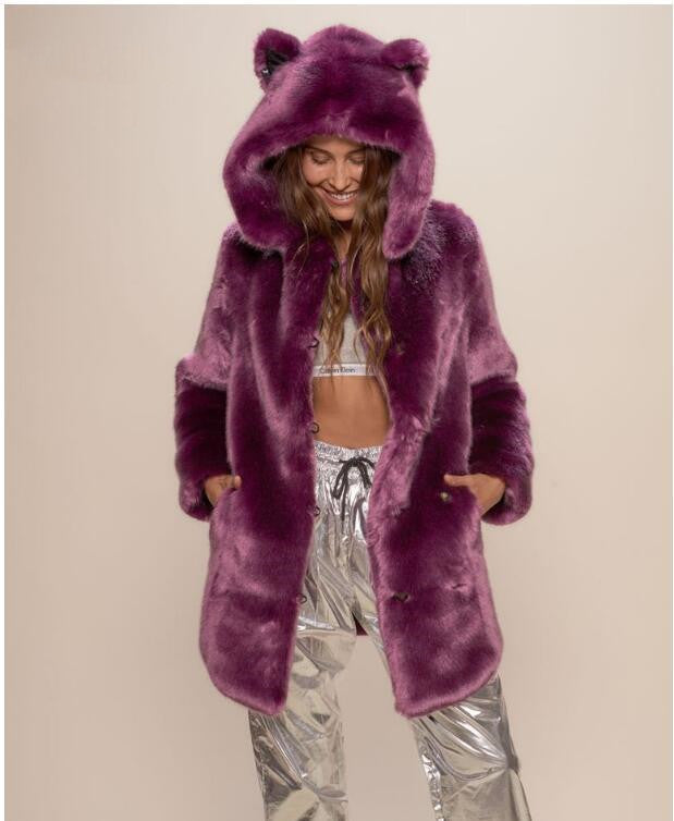 Faux Fur Hooded Coat