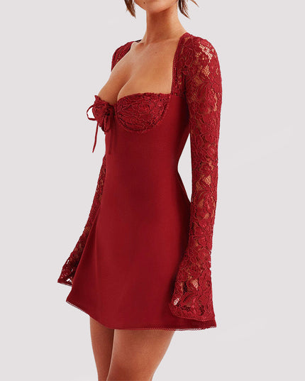 Y2K Lace Long Sleeve Dress