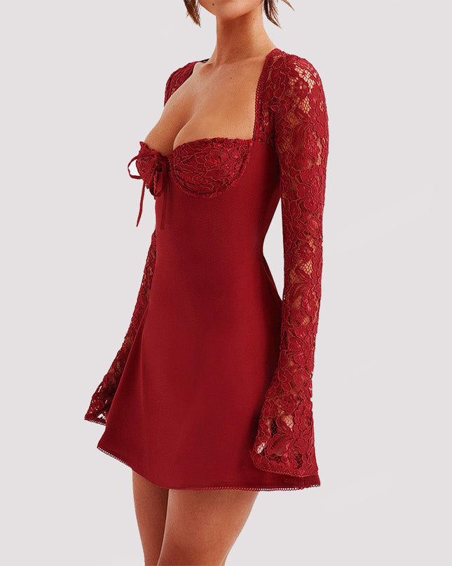 Y2K Lace Long Sleeve Dress