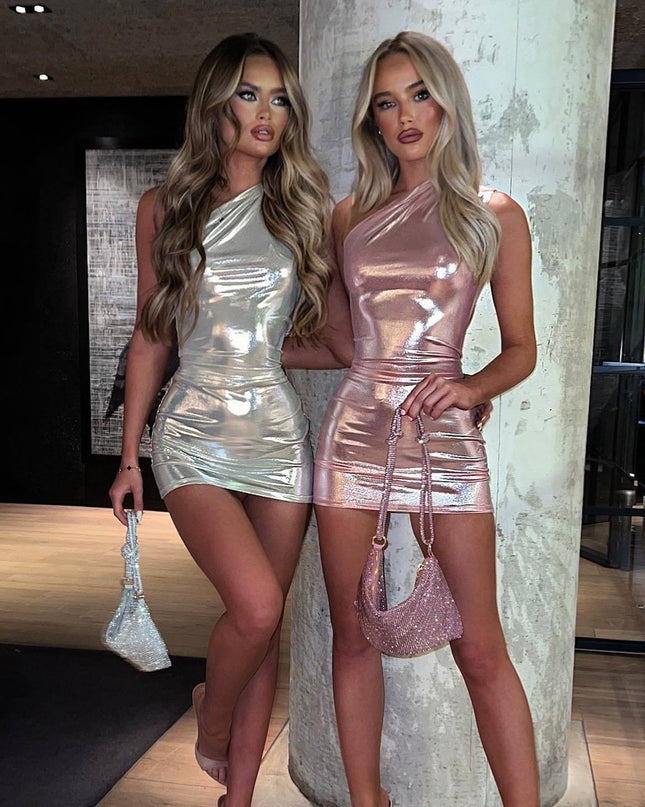 Asymmetric Metallic Dress