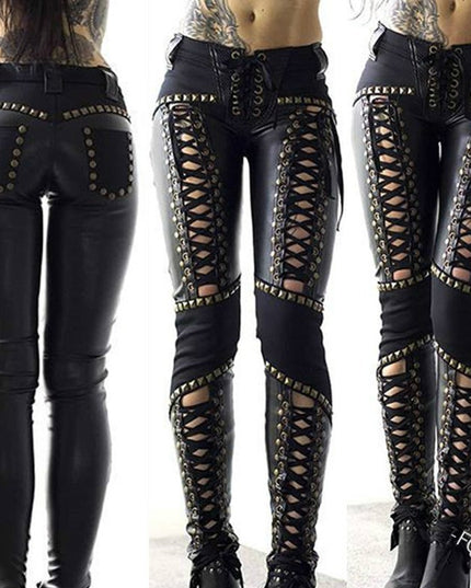 Punk Rock Leather Skinny Pants