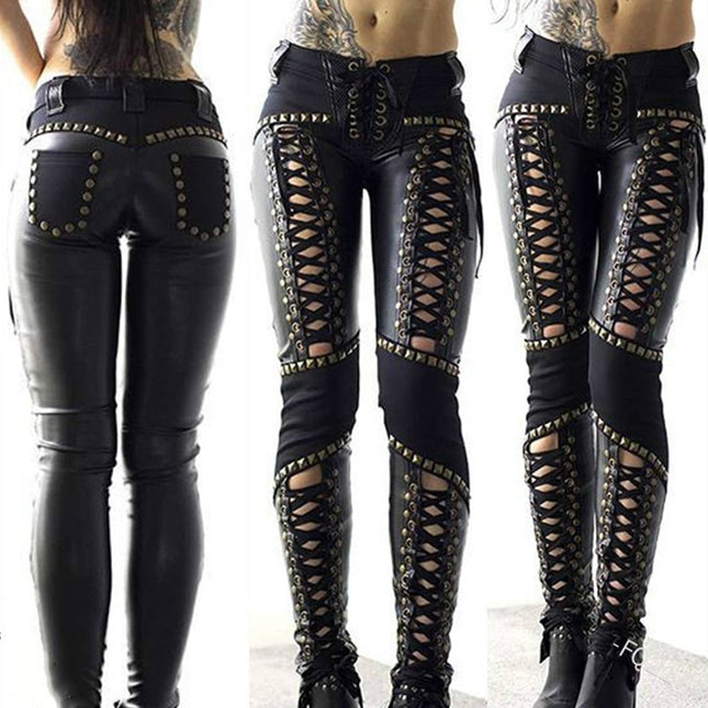 Punk Rock Leather Skinny Pants