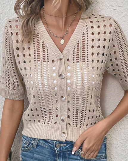 Knitted Cutout Cardigan Jacket