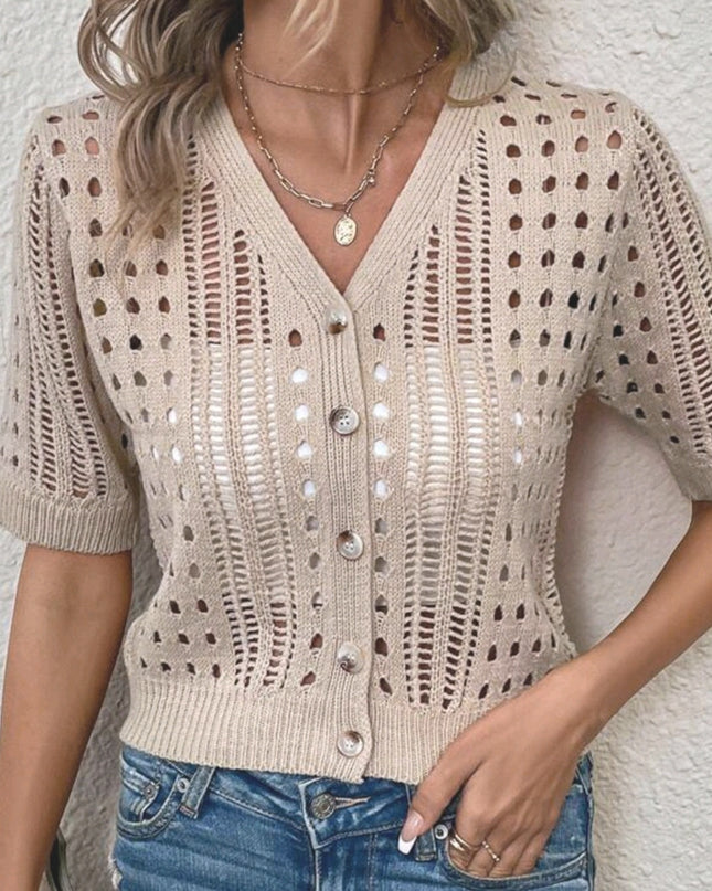 Knitted Cutout Cardigan Jacket