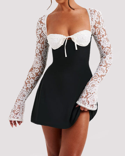 Y2K Lace Long Sleeve Dress