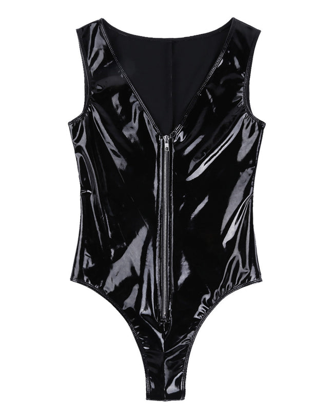 Black Shiny Bodysuit